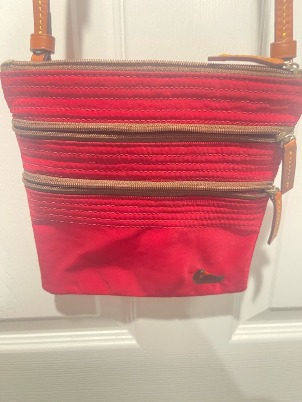 Dooney & Bourke Red Crossbody Nylon Zip Pouch